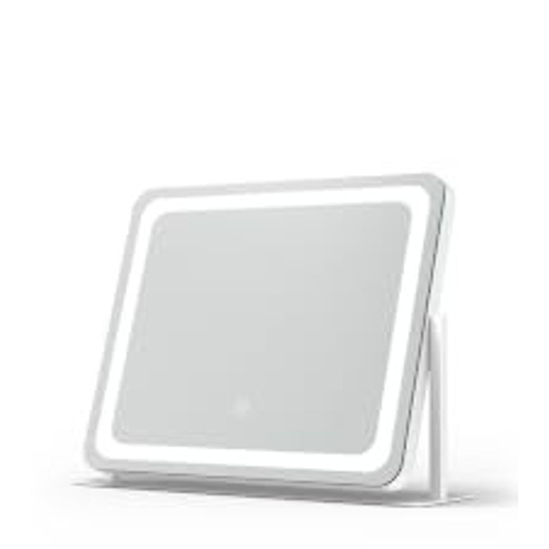 Elegant Lighted Vanity Mirror (White) - 17"x13" Indoor Furniture, 10X Magnification, 3 Color Lighting Modes, Smart Touch Control, 360° Rotation, Home & Bedroom Decor, Gift for Women