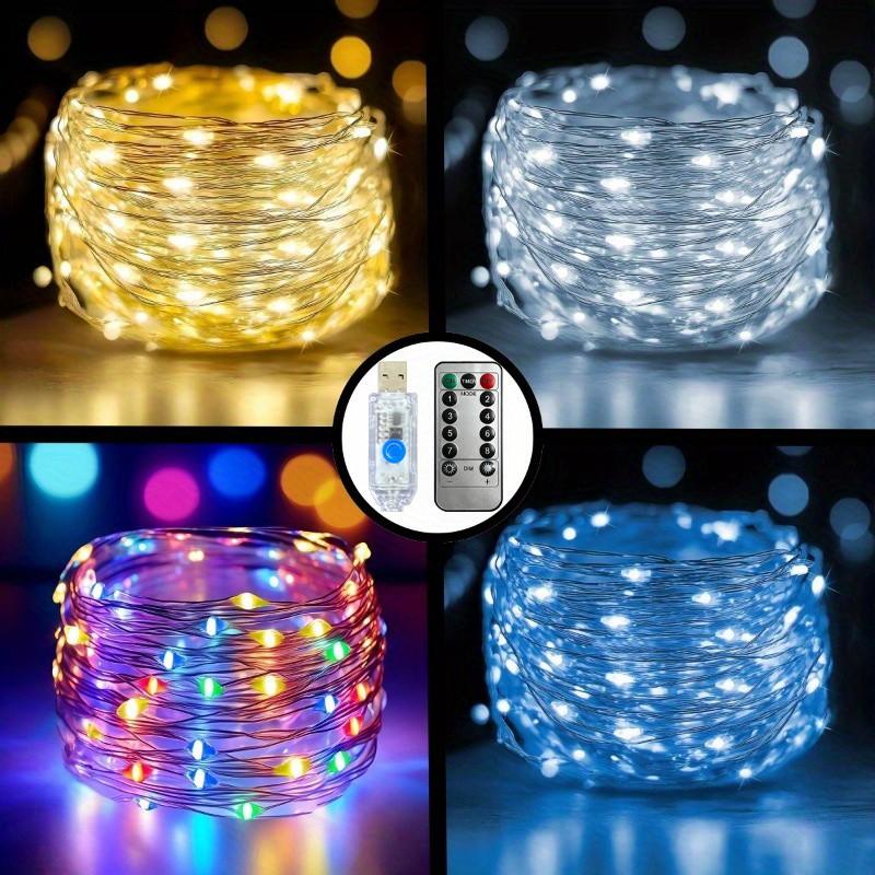 Remote-Control Eight-mode Copper Wire String Lights, Atmosphere Remote-Control Fairy Lights, Indoor Decoration for Bedrooms and Living Rooms, Decoration for Birthday Parties, and String Lights for Christmas and Thanksgiving Scene Setup.