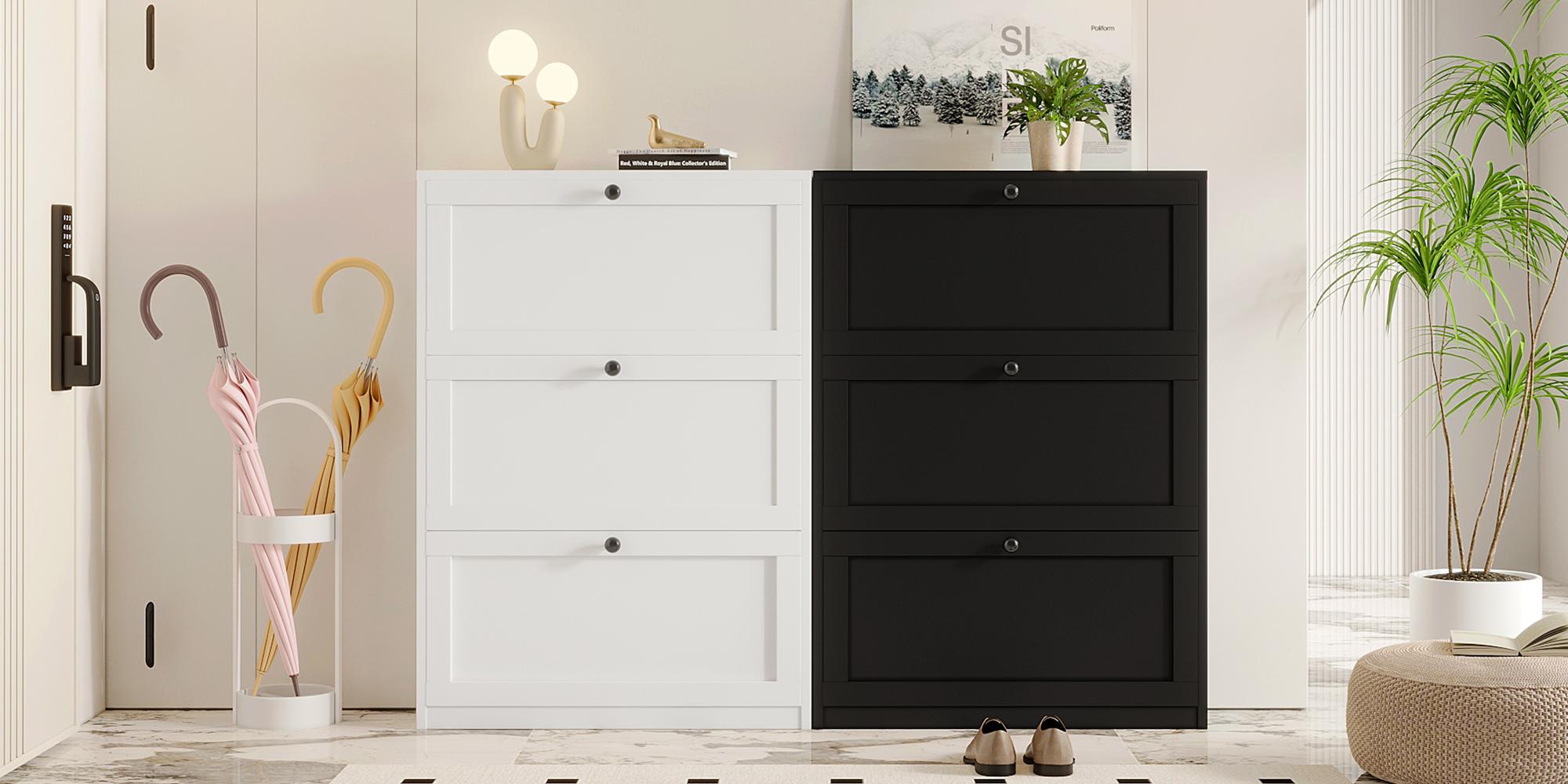 VOWNER Shoes Cabinet with Drawers for Narrow Entryway,Shoe Storage Cabinet Shoe Rack Organizer for Bedroom Living Room