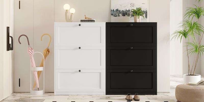 VOWNER Shoes Cabinet with Drawers for Narrow Entryway,Shoe Storage Cabinet Shoe Rack Organizer for Bedroom Living Room