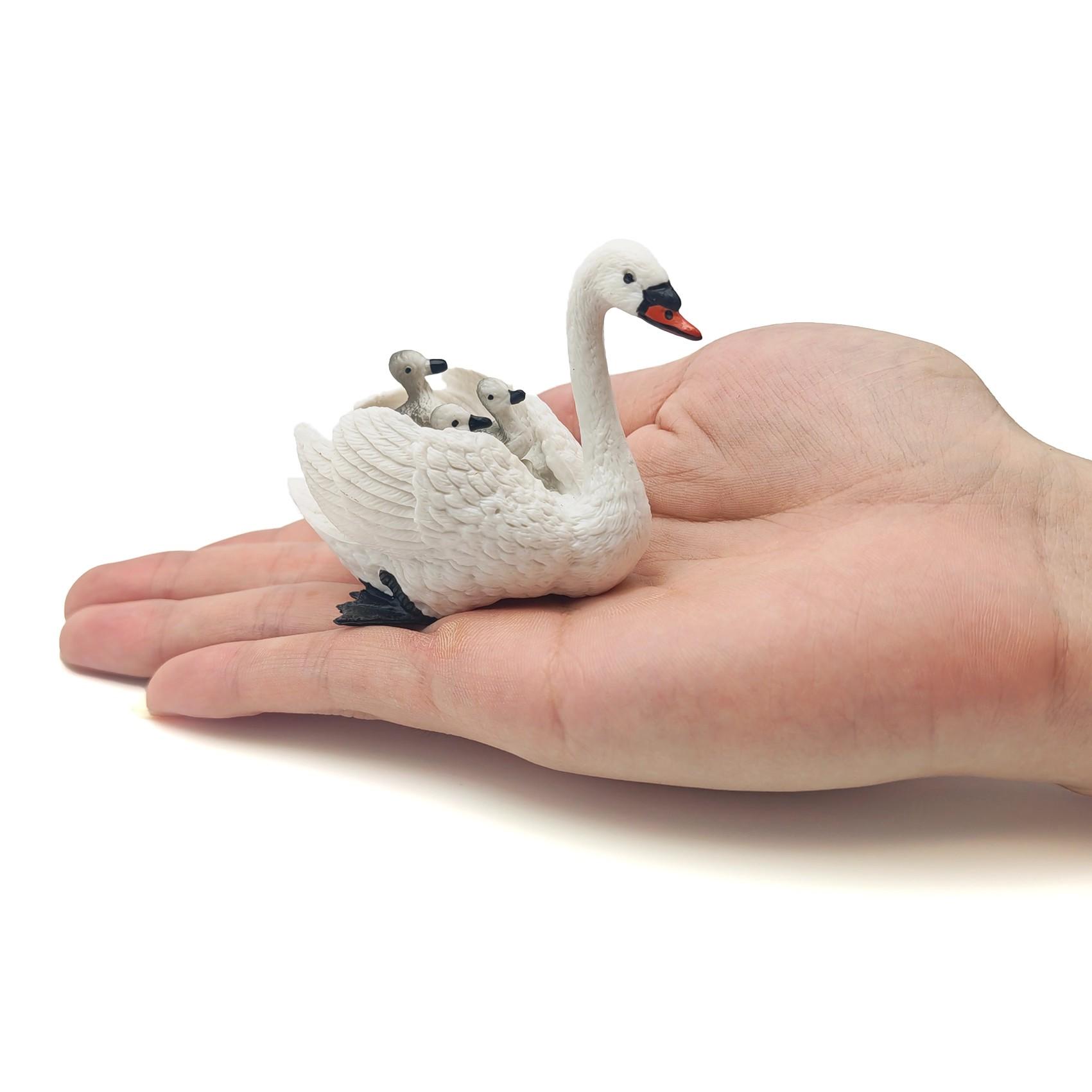 Handmade Swan Statue, Realistic Texture, Perfect for Garden Decor, Office Placement, Desktop Decoration, Bonsai Ornament, Miniature Animal Scene