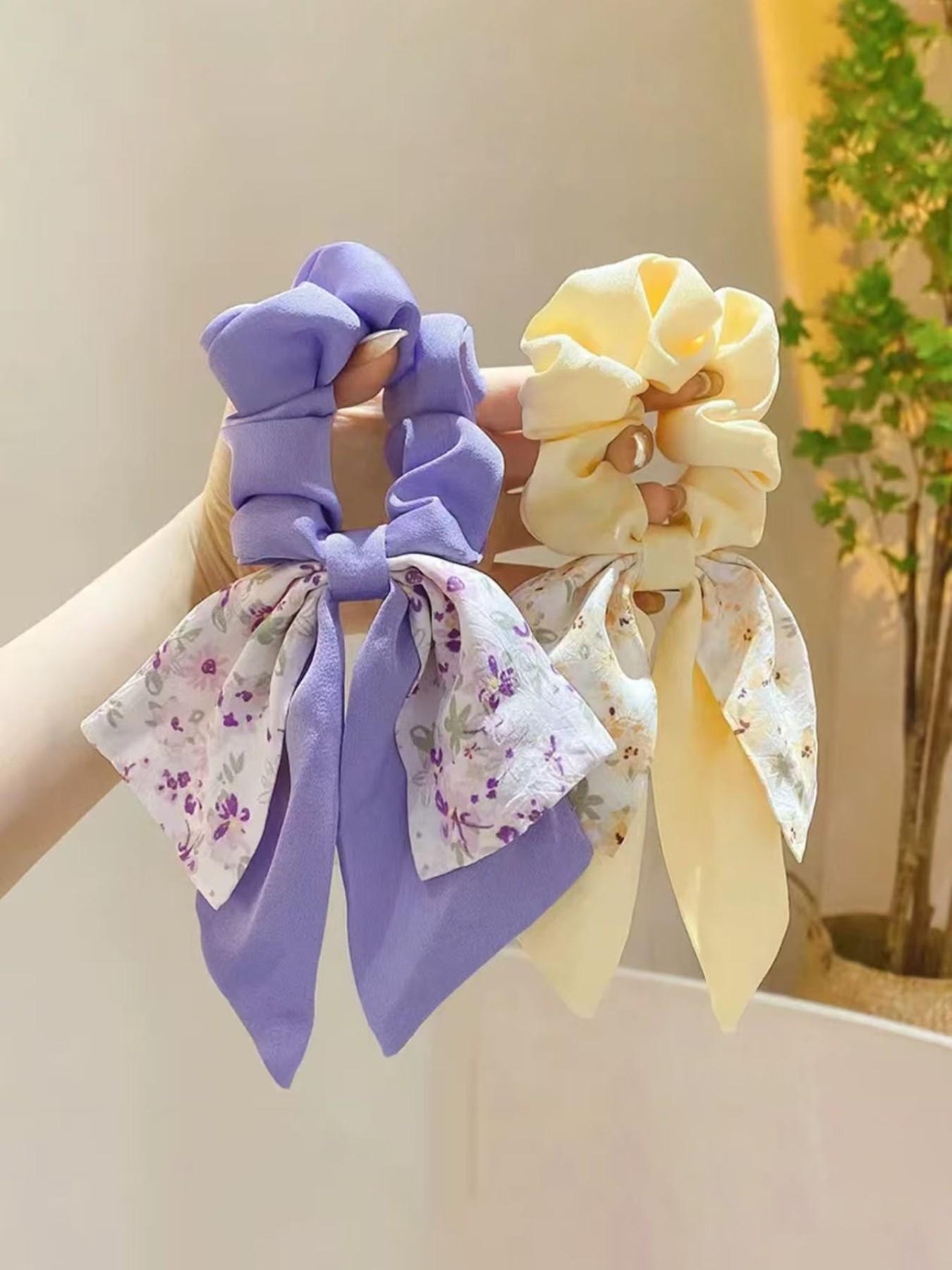 Cute Floral Butterfly Hair Tie, Soft Elastic Design for Girls, Ideal for Spring & Summer Hairstyles, Gentle on Hair