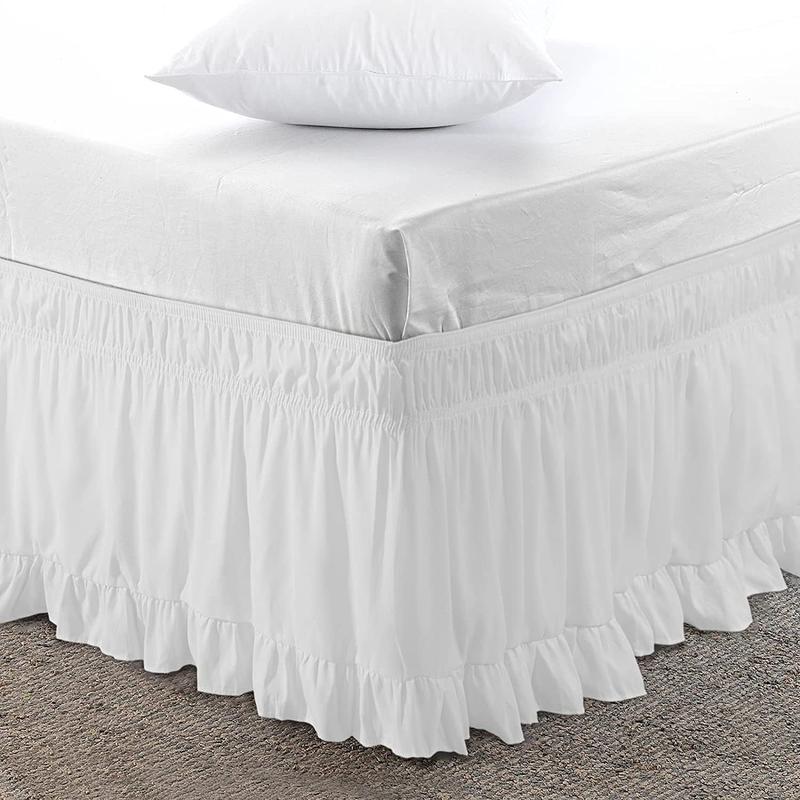 Solid Color Bed Skirt, 1 Count Modern Simple Bed Skirt, Christmas Decor Dustproof Bedding for Home Bedroom Hotel Dormitory, Bedroom Accessories, Christmas Gifts, Christmas Decorations