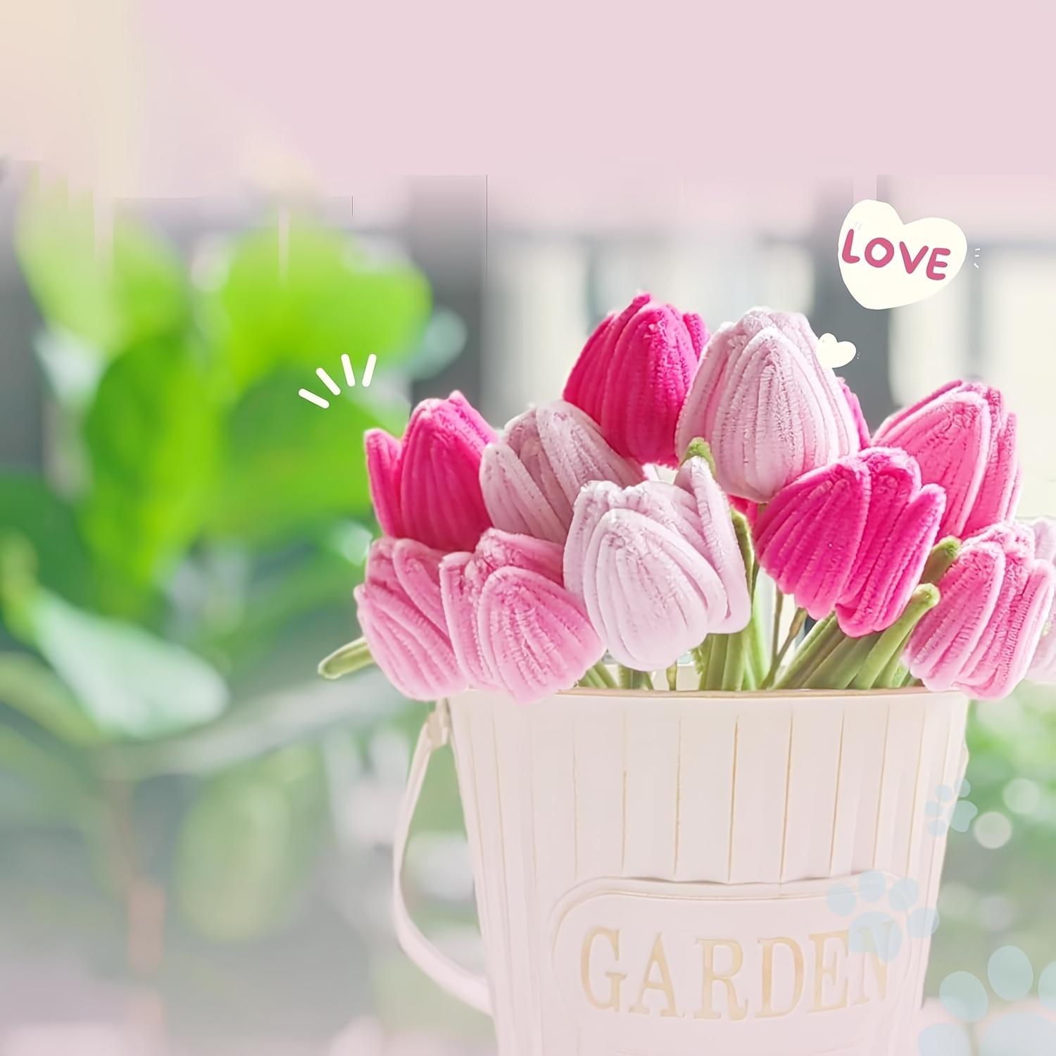 100PCS Felt Stick Handmade Material, Accompanied By Video Tutorials And Flower Buds, Used For DIY Art And Creative Crafts Party Decoration, Art Projects, Handmade Decoration, Decorative Stems, Craft Supplies