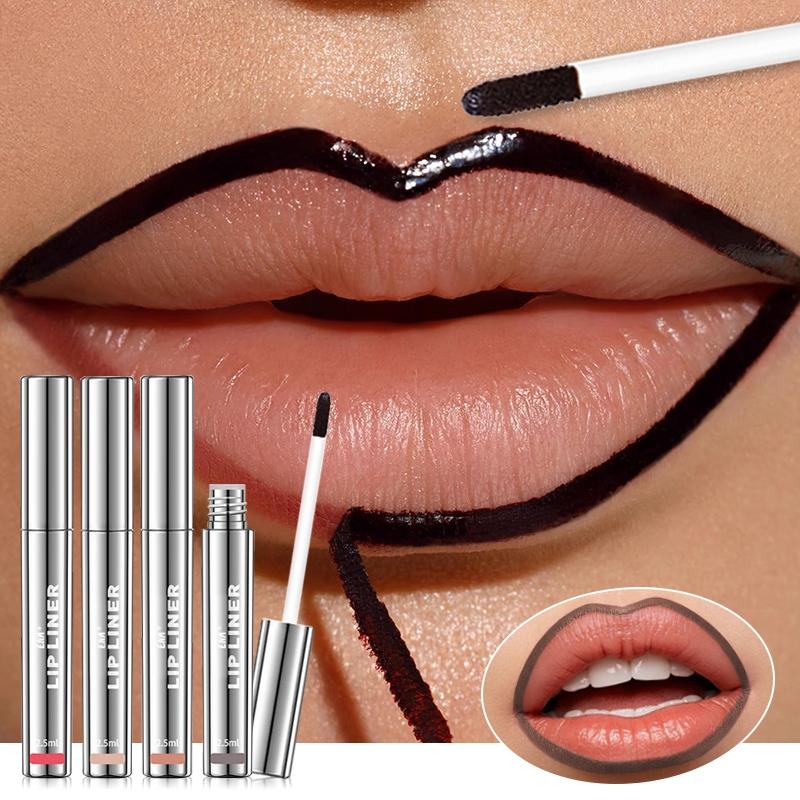 Peel-Off Liquid Lip Liner Pen: Non-Sticky, Long-Lasting, Matte Finish Lip Liner with Anti-Cup Staining