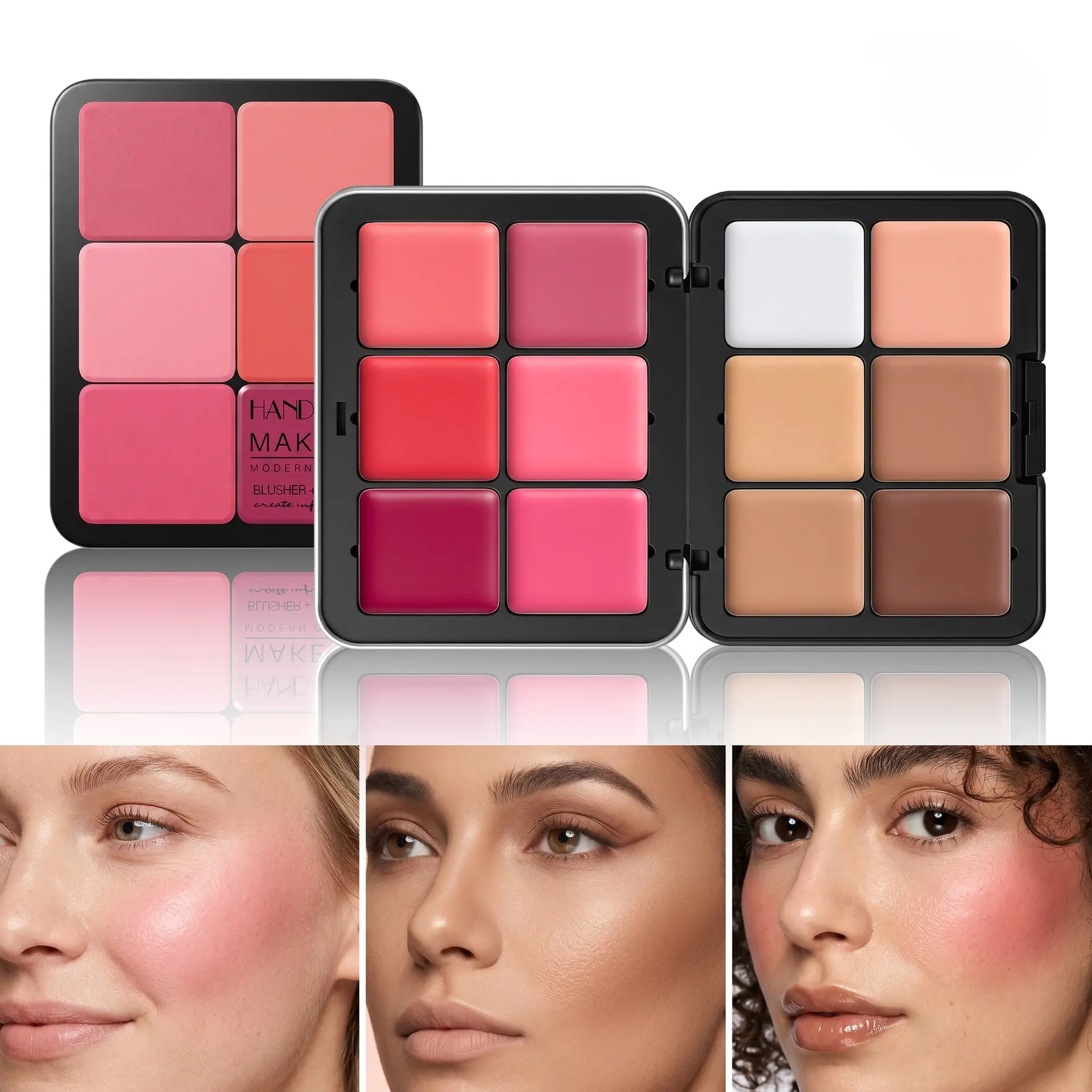 12-Color Blush Palette, Powder Form, Matte Highlighter, Multi-Use Makeup Set, Includes Mica Ingredient, Single Item Packaging