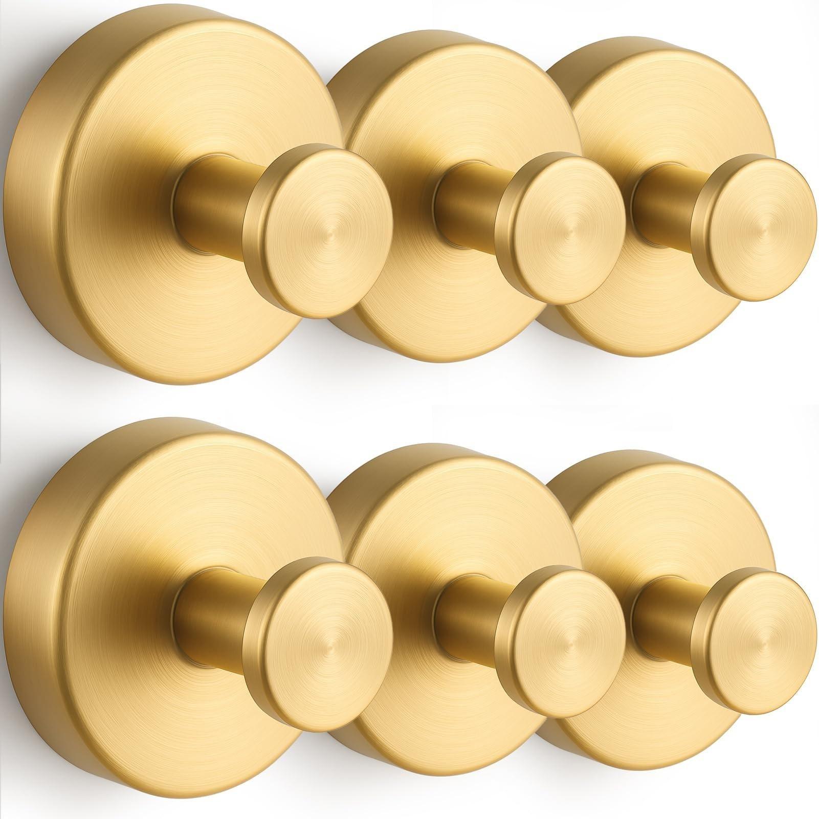 6 Pcs Heavy-Duty Vacuum Suction Cup Hooks, Stainless Steel, Waterproof & Rust-Proof, Bathroom Organizer, Easy Installation