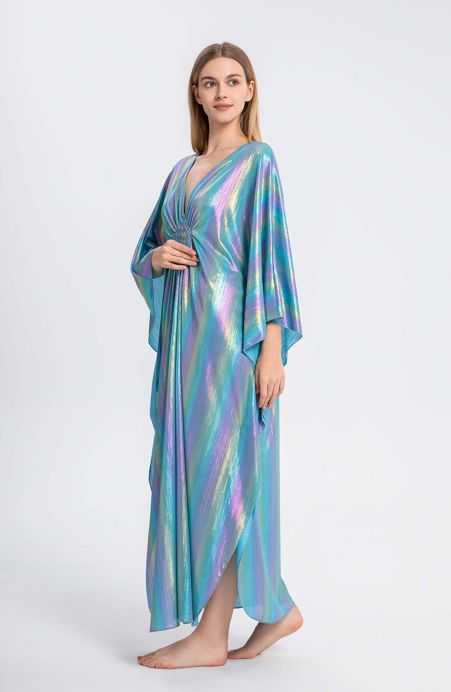 Bsubseach Women Ethnic Print Kaftan Dress ,Plus Size All Over Print  Sleeve TunicDress, Boho Casual V Neck 3/4 Sleeve TunicDress for Women, Women's Plus Cover Up,Mrs. Roper Kaftan ，bubu，mumu，Casual Womenswear Summer