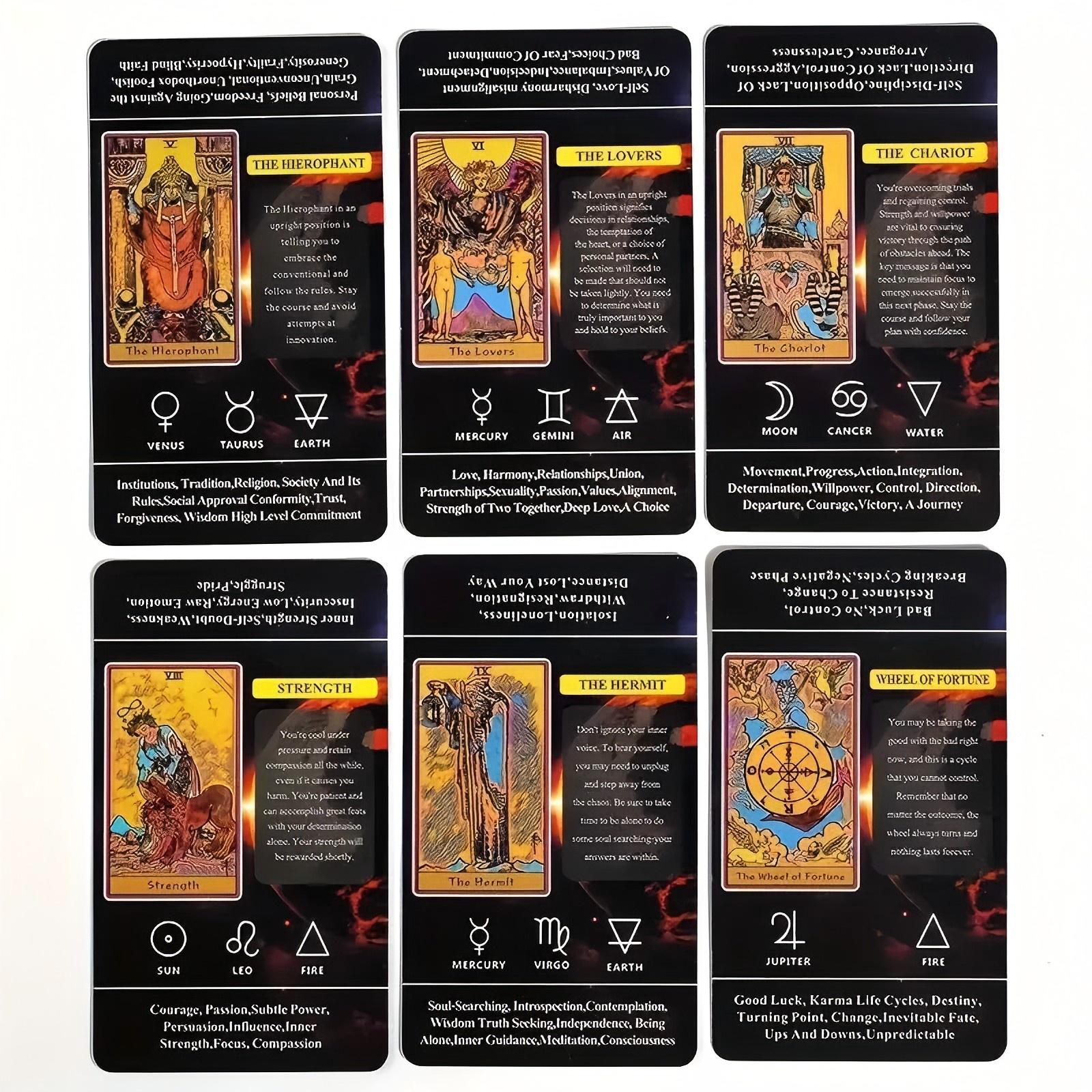 tarot cards Beginner Tarot Cards With Meanings - 78 Cards Learning Tarot Set - For Beginners & Tarot Enthusiasts Divination Astrology tarot cards metal playing cards Guidance Mysticism