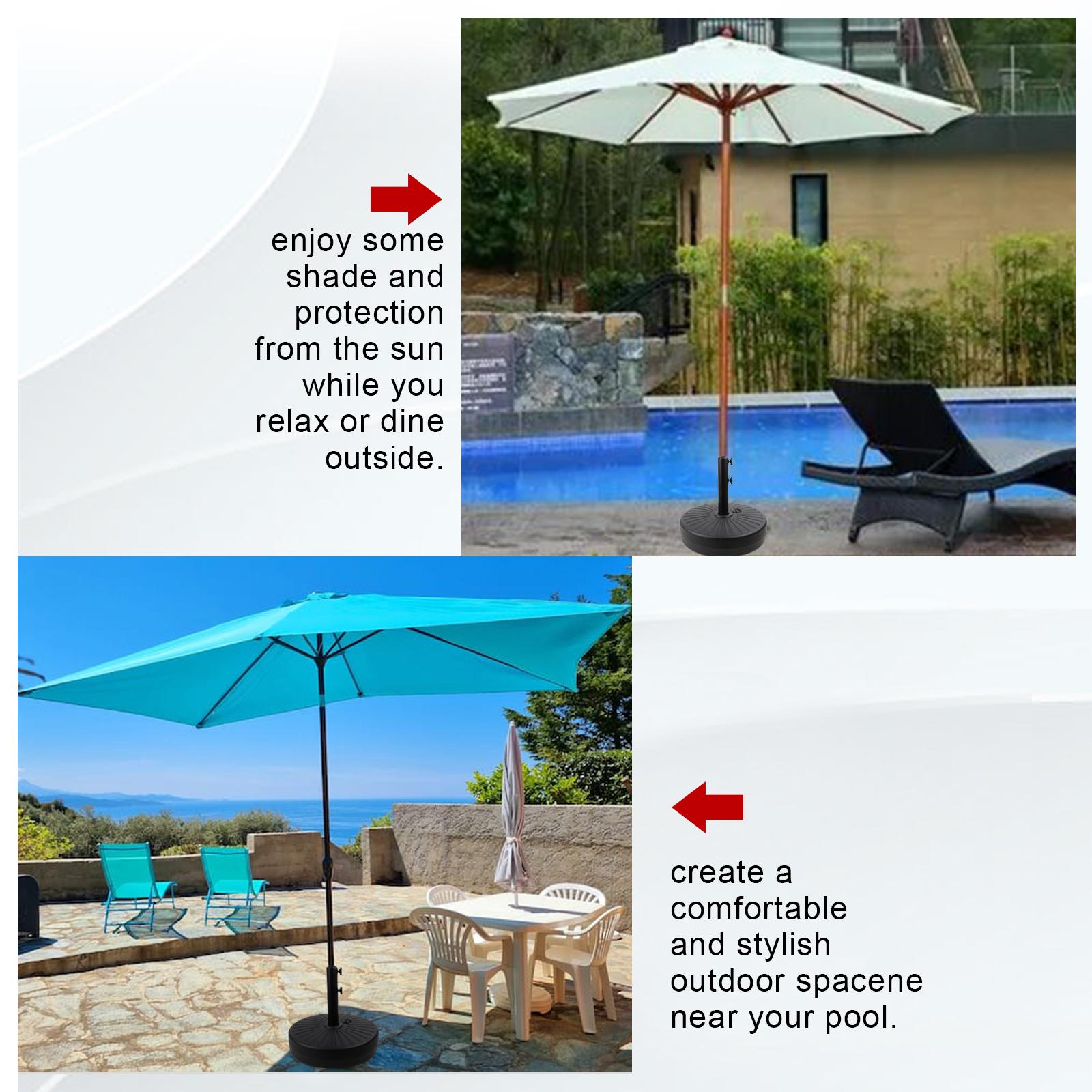 50lbs Round Umbrella Base Stand, Heavy Duty Patio Umbrella Base Water Filled Stand for Outdoor, Lawn, Garden, Black