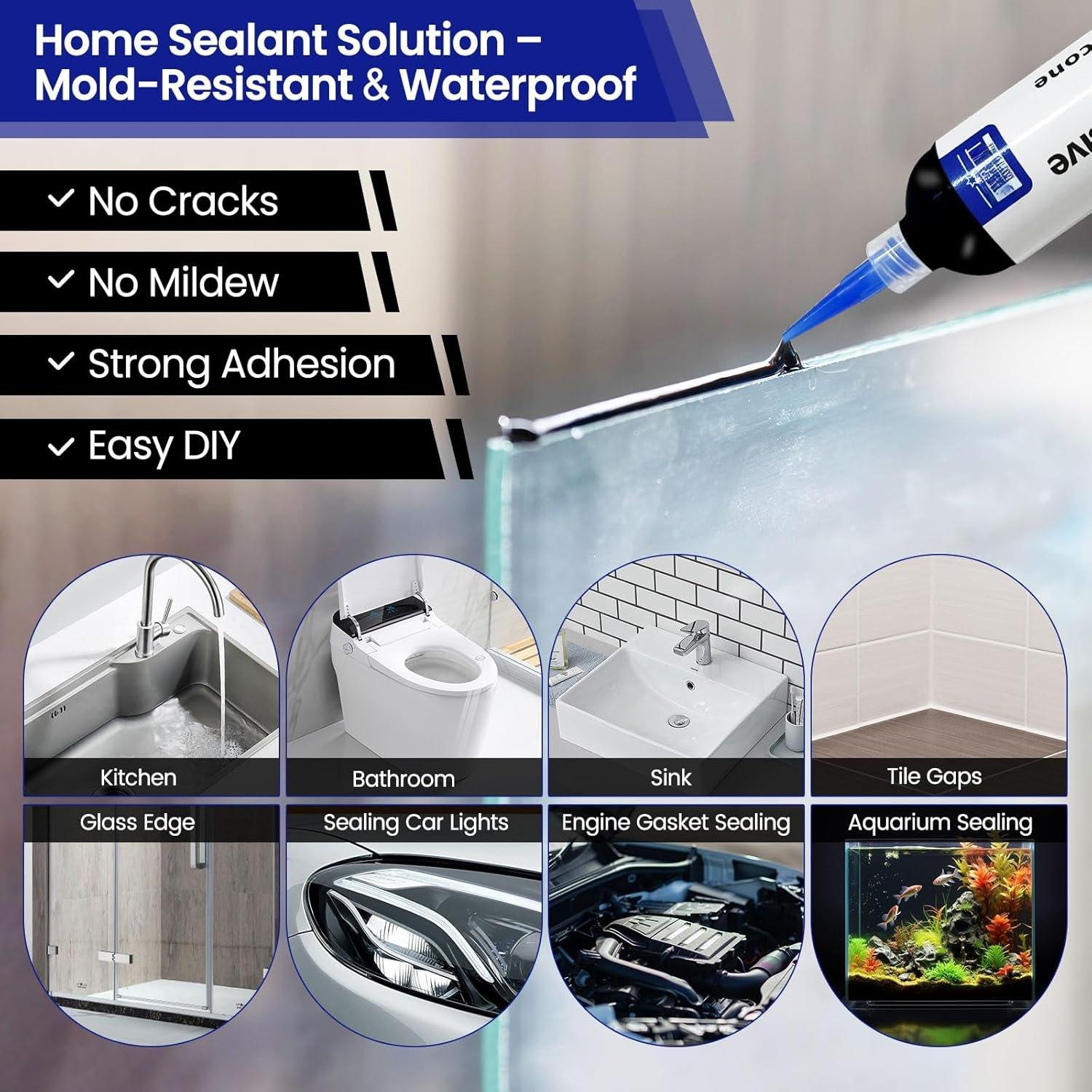 Sealant RTV    Sealant – -Purpose Caulk for , Kitchen, Window, Bathroom, Door – High Strength, Anti-Shrink & Crack (Clear, 30g/1oz)