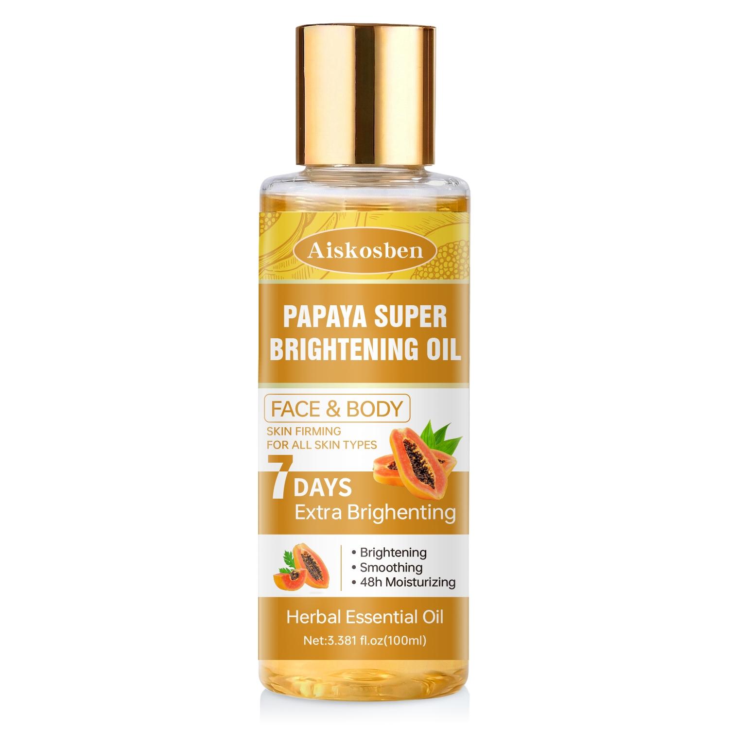 Aiskosben Papaya Firming Brightening Moisturizing Essence Oil, Contains Retinol + Vitamin C, Improves Fine Lines, Hydrates 48 Hours, Advanced Face Serum Brightening Serums, Brightening Anti Aging, Anti Wrinkle Essence, 100ML