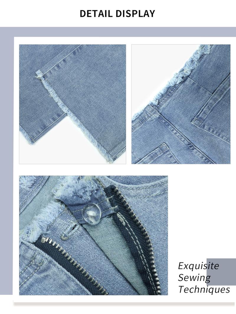 Women's Low-Waist Denim Jeans, Casual Slim-Fitting Jeans, Light Washed, Zipper Fly, Drop Waist, Long Regular Fit, All Seasons