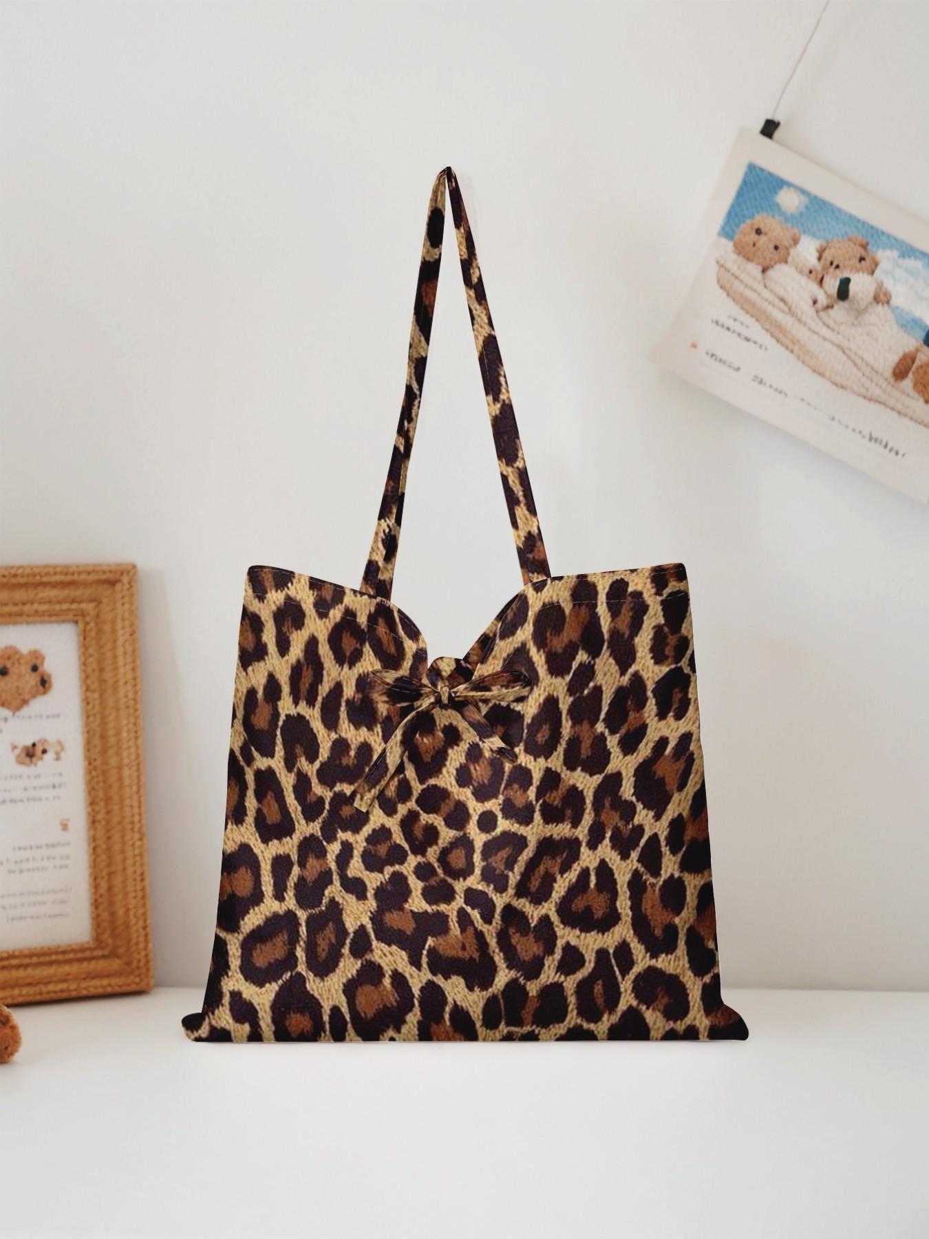 Tiger Pattern Printed Shoulder Bag, Stylish Reusable Handbag, Multifunctional Shopping Bag for All Seasons, Random Print Design, Stylish Tote Bag