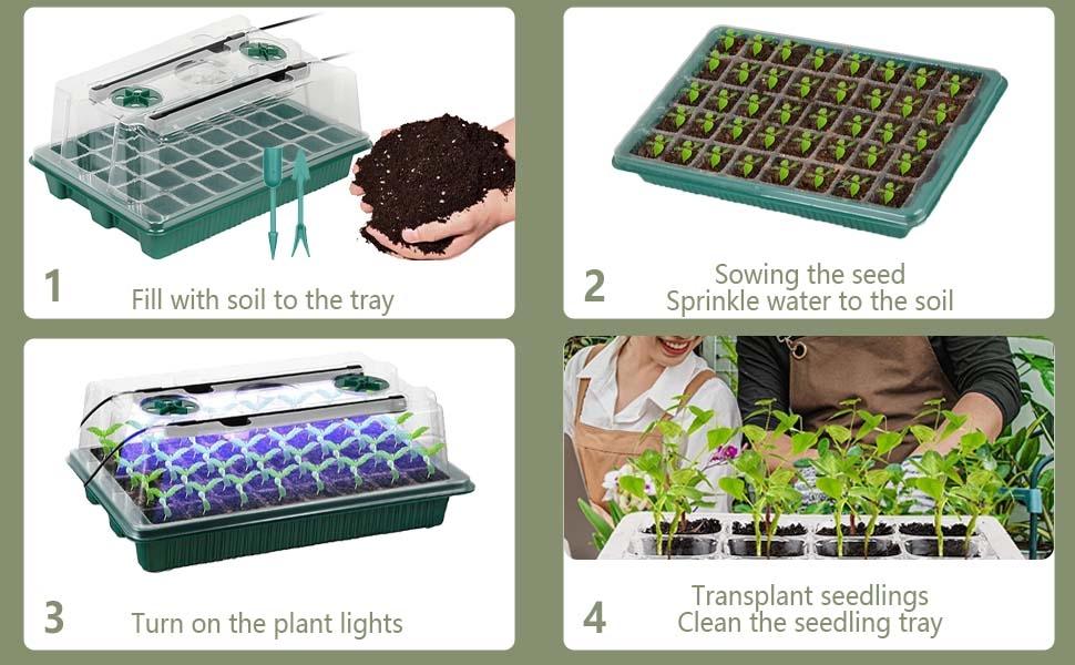 Seed Starter Tray Set, Seed Germination Kit with 40/80/160 Cells, USB Powered LED Grow Light with Smart Timer & 3 Modes, Durable Growing Tray, Suitable for Indoor Greenhouse #GLOBAL PICKS Seed Starter Tray Set, Seed Germination Kit with 40/80/160 Cells, USB Powered LED Grow Light with Smart Timer & 3 Modes, Durable Growing Tray, Suitable for Indoor Greenhouse #GLOBAL PICKS