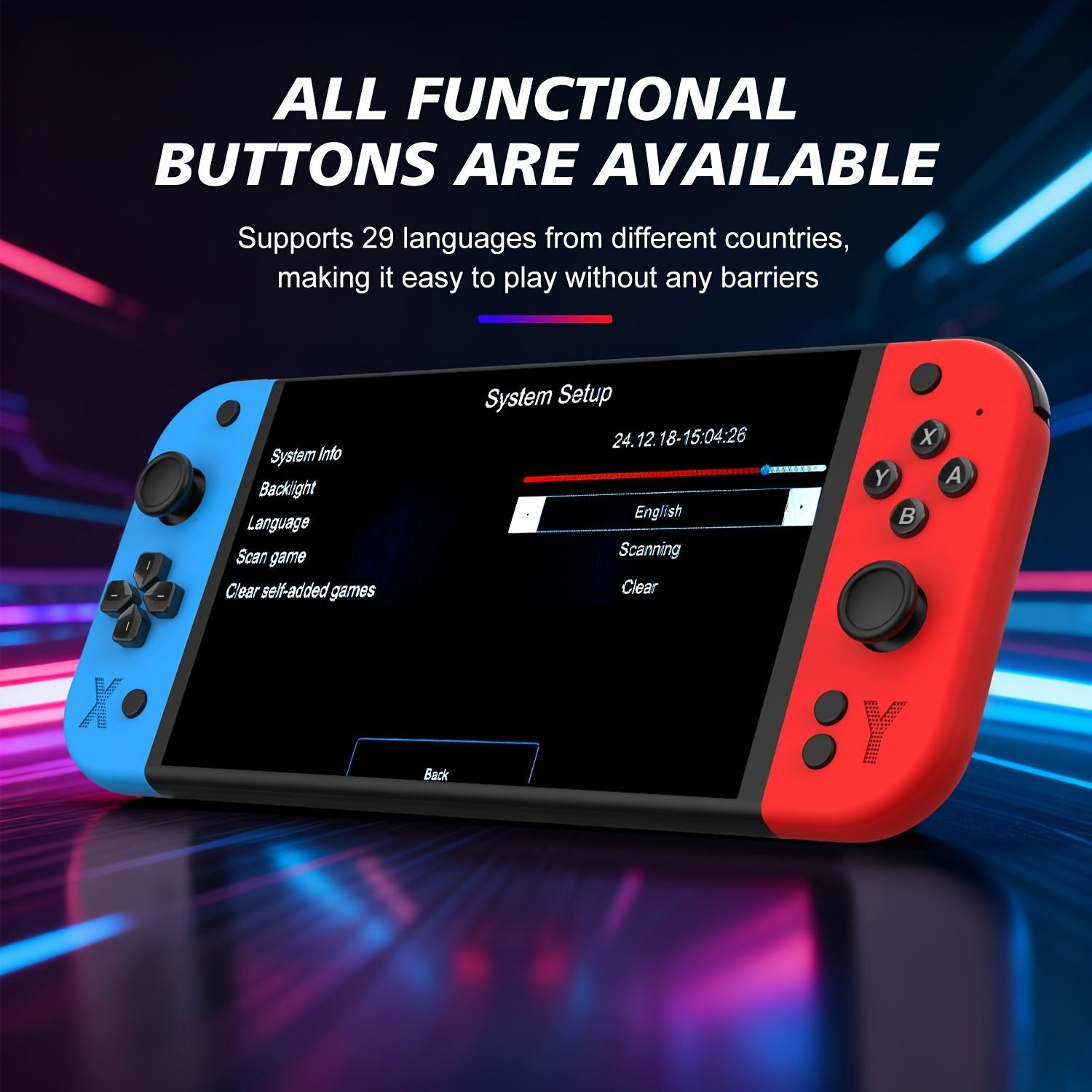 G90 Retro Portable Handheld Console with 7.0-inch HD IPS Screen, 3D Buttons and Dual Joystick, Perfect Birthday or Holiday Gift, Handheld Gaming Device
