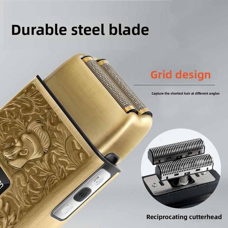 LCD Display Hair Clipper and Razor Set, Professional Cordless Hair Trimmer and Shaver with Guide Comb, Charging Cable and Cleaning Brush, Barber Hair Cutting Kit