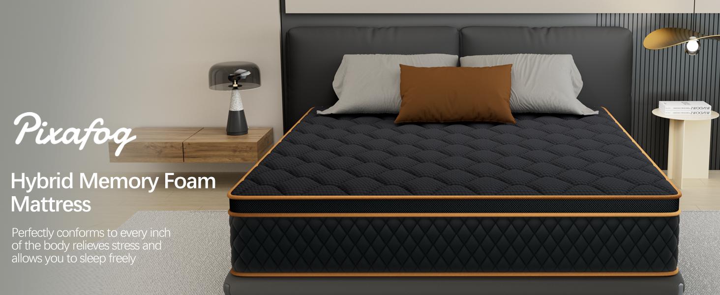 10‘’12‘’14 Inch Space-Saving Mattress 6-Layer Therapeutic Foam Twin Size Cooling Gel Support for Back Comfort Medium Firm Feel CertiPUR-US Bed in a Box for a Romantic Night’s Sleep