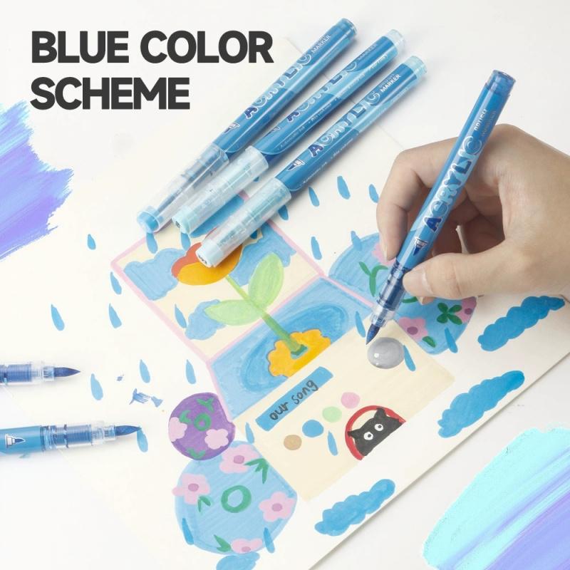 Acrylic Paint Markers, 12Pack Soft Brush Tip Acrylic Paint Pens, Professional Color System,Quick-Drying Waterproof Ink, for Rock Painting Plastic Wood Canvas Glass Ceramic Metal Art Drawing Supplies Art Crafts Supplies Christmas Gift