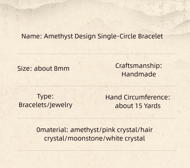 [Academic Success] crystal bracelet, amethyst rose quartz rutilated quartz moonstone white crystal, unisex, daily wear gift, natural stone, wisdom luck peace symbol