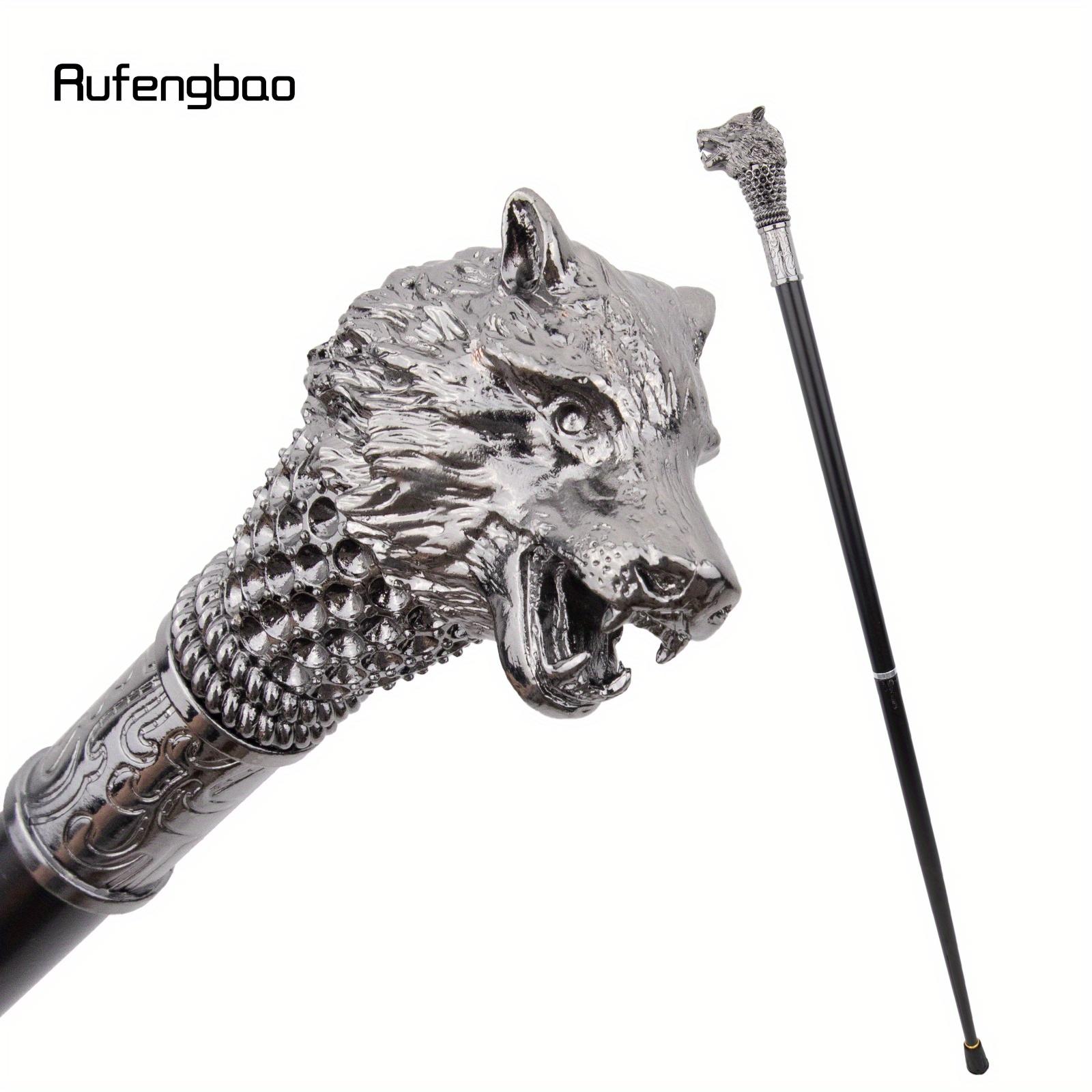 Silver Wolf Fashion Stick Decorative Stick Cospaly Vintage Party Fashionable Cane Crosier 91cm