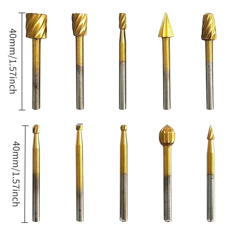 Upgrade Version Efficient Work Rotary File Set, Tungsten Alloy Dual Blade Carving Milling Cutter, Durable Woodworking Grinding Router