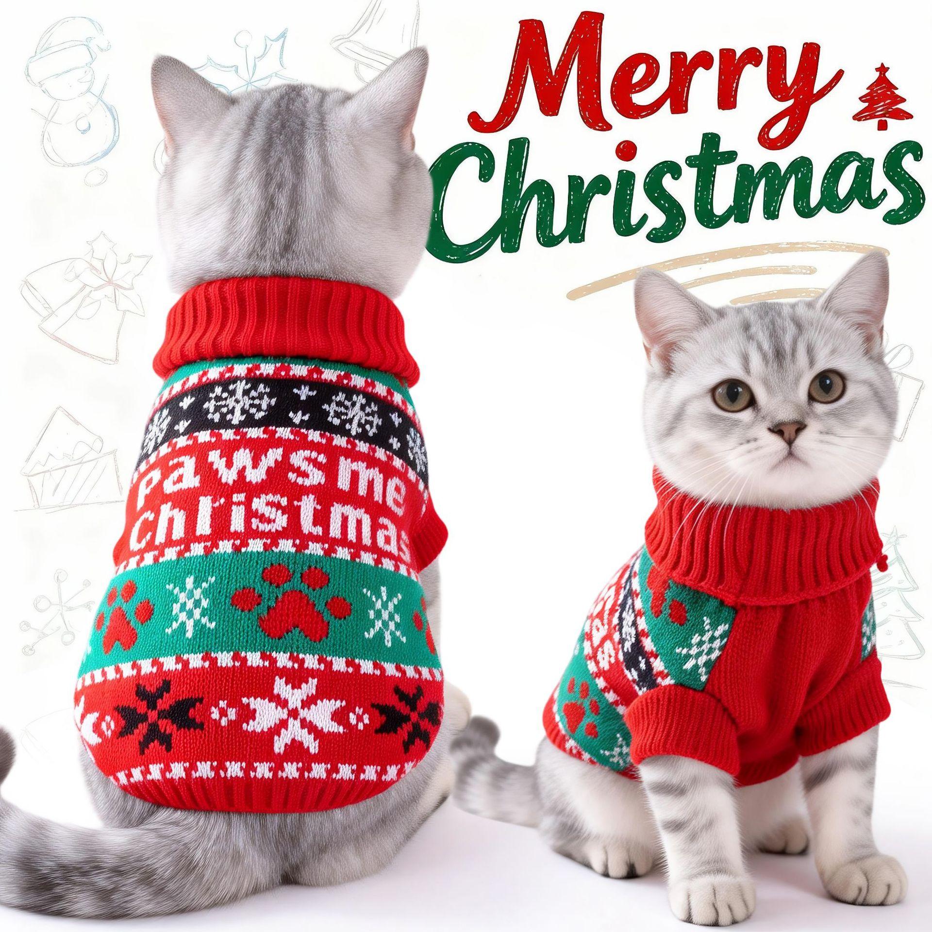Autumn Winter Pet Clothing Christmas Dog Sweater New Year Pet Sweater Dog Clothes