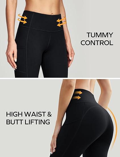 4-Pack Women's High Waist Yoga Pants with Pockets,baggy legging fit,grey leggings in the summer,Tummy Control Workout Running Yoga Leggings,shaping leggings,butt lifting legging SpringStatements