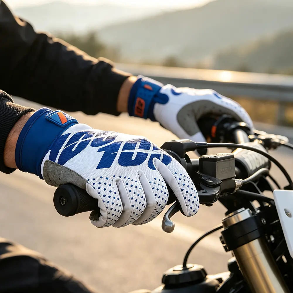 Men Full Finger Motocross Riding Gloves, 3 Contrast Color Options, Adjustable Velcro Wrist Strap, Anti-Slip Wear Resistant Palm, Sun Protection Hand Protection Gloves For Off-Road Motorcycle, MTB Downhill, Outdoor Cycling, Racing & Daily Street Wear