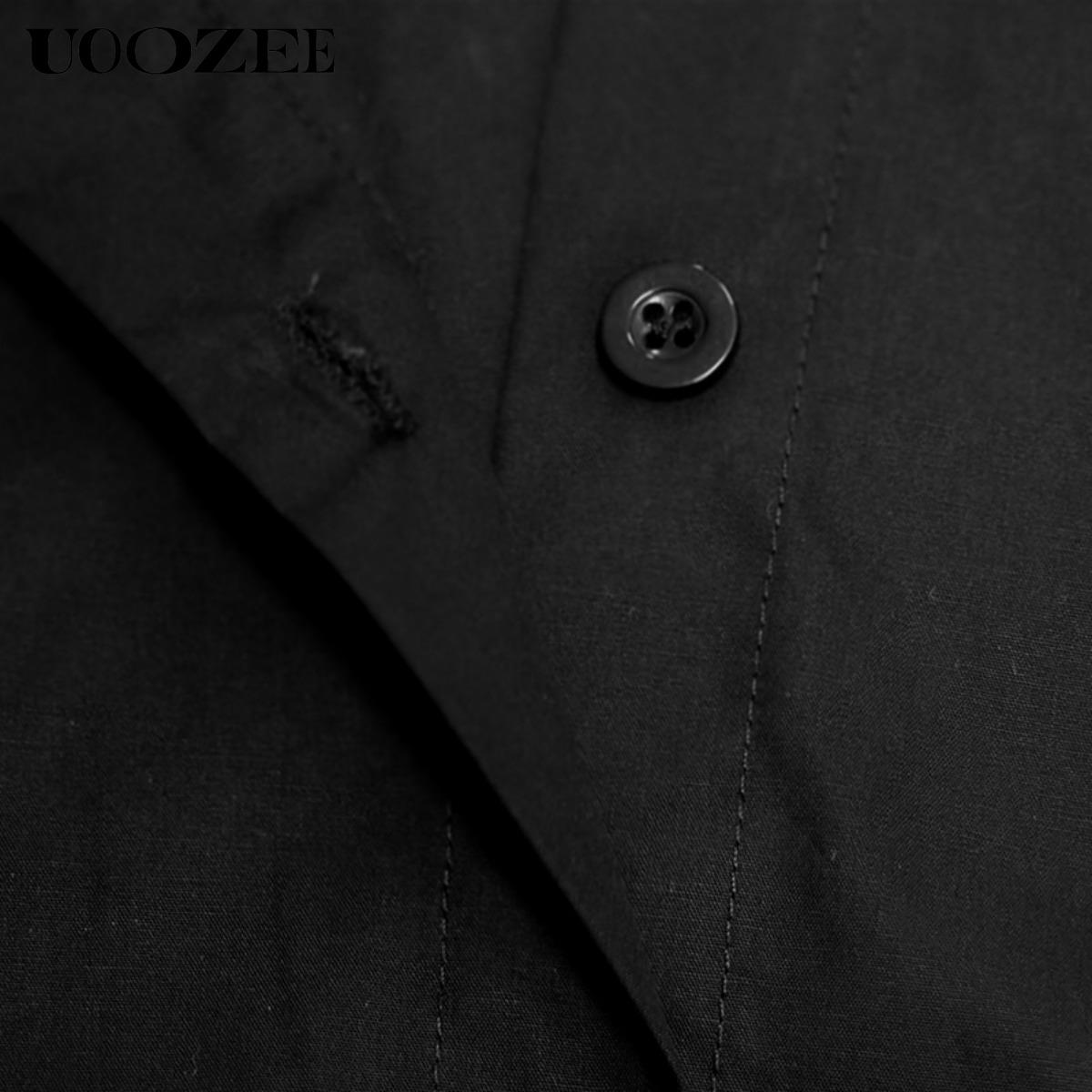 UOOZE Women's long-sleeved Slim Fit button-down solid color lapel shirt top, 100% cotton, embellished with gold buttons, suitable for multiple occasions all seasons blouses (One Size Up Recommended for C - Cup and Above) Casual cute fall outfits SpringSta