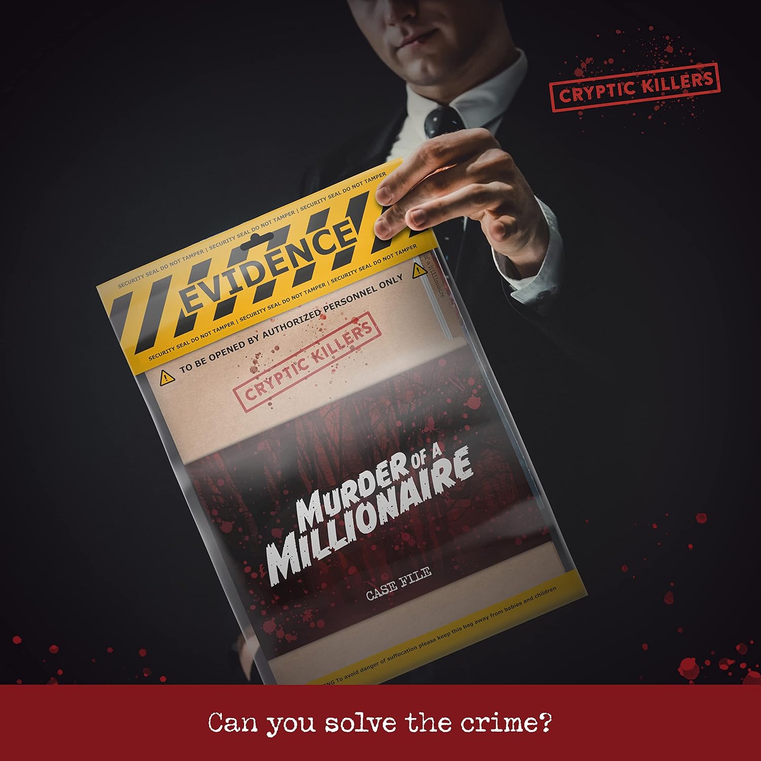 Immersive Scenario Scripted Murder Game-card game-Cryptic Killers Unsolved murder mystery game - Cold Case Files Investigation Detective clues/evidence - Solve the crime - For individuals, date nights & party groups - Murder of a millionaire