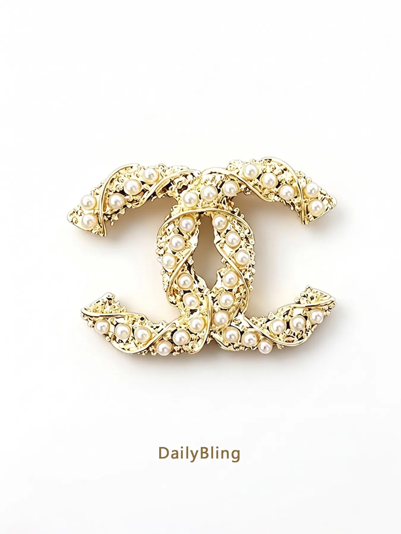 Women's Luxury CC Brooch, Hollow Star Rhinestone Pearl Design,Golden & Silver Color, Perfect for Collars Hats Scarves Bags