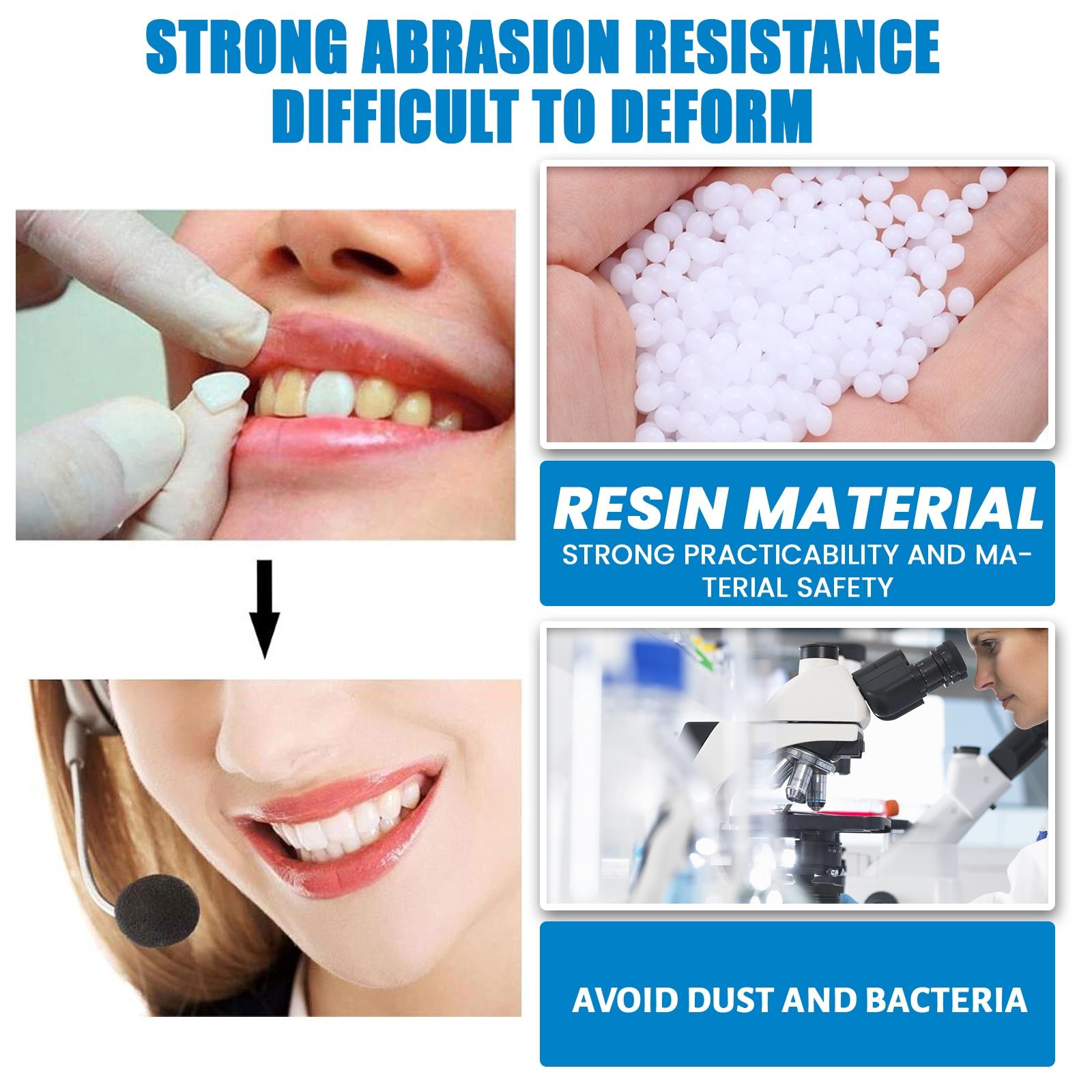 Moldable False Teeth, Dentures Teeth, Fake Teeth, Teeth Repair Kit, Comes with 4 repair tools, Veneer teet, Shapeable Denture RepairPellets for Broken Teeth & Missing Teeth-Oral Care Product, Ideal for Films, TV Programs, Halloween, Cosplay