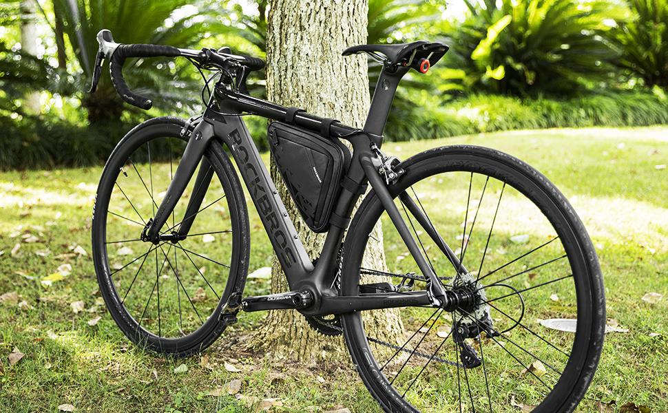 ROCKBROS Bike Triangle Frame Bag, Bike Triangle Bag, with Two Side Pockets, 1.5L