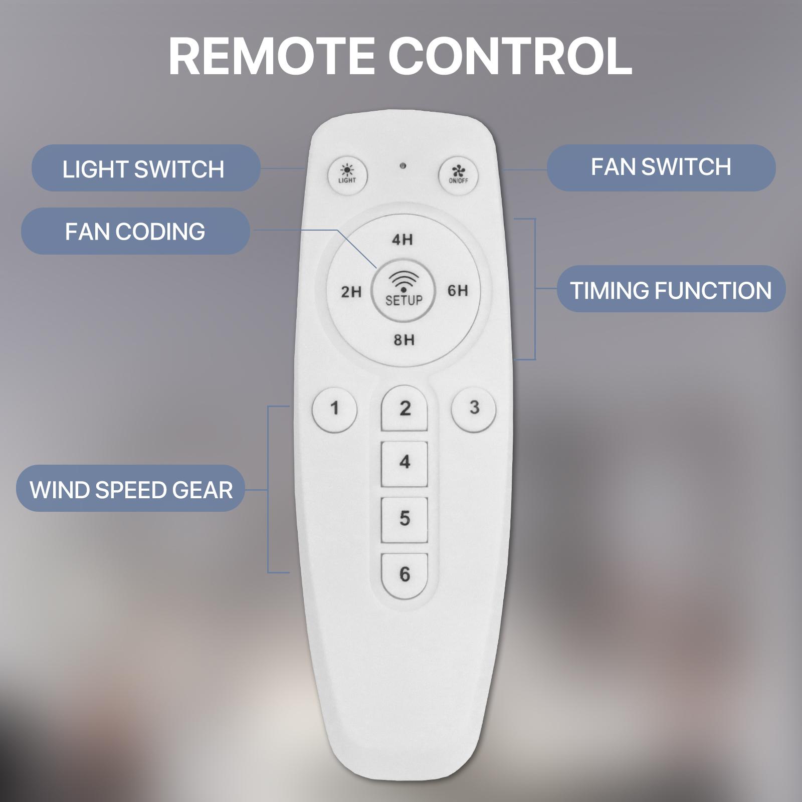 GLITGATE Ceiling Fans with Lights and Remote with Double-Bearing Structure,E26 Screw Socket Pendant Light,6 Speed 3 Color Fan Lights with Extender in summer for Bedroom,Kitchen,Study,Halloween, Black Friday, Christmas