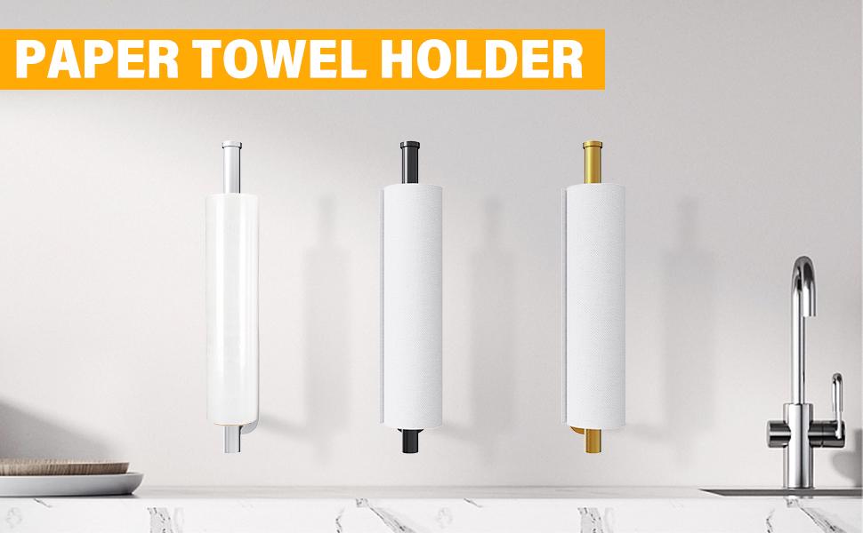 SZHLUX Paper Towel Holder, Self-Adhesive Paper Towel Holder Under Cabinet for Kitchen, No Drill Wall Mount-SUS304 Stainless Steel, Space-Saving, Easy Installation for Kitchen, RV & Bathroom-12.6’’ Towel Rack for Rolls, Plastic Wrap & More SZHLUX Paper Towel Holder, Self-Adhesive Paper Towel Holder Under Cabinet for Kitchen, No Drill Wall Mount-SUS304 Stainless Steel, Space-Saving, Easy Installation for Kitchen, RV & Bathroom-12.6’’ Towel Rack for Rolls, Plastic Wrap & More