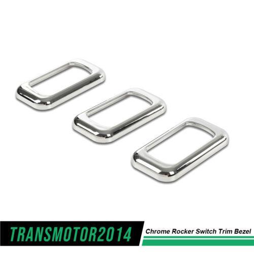 G-PLUS 3pcs Chrome Rocker Switch Trim Bezel Decoration Sticker New Fit For Peterbilt Keworth Freightliner Upgraded Version