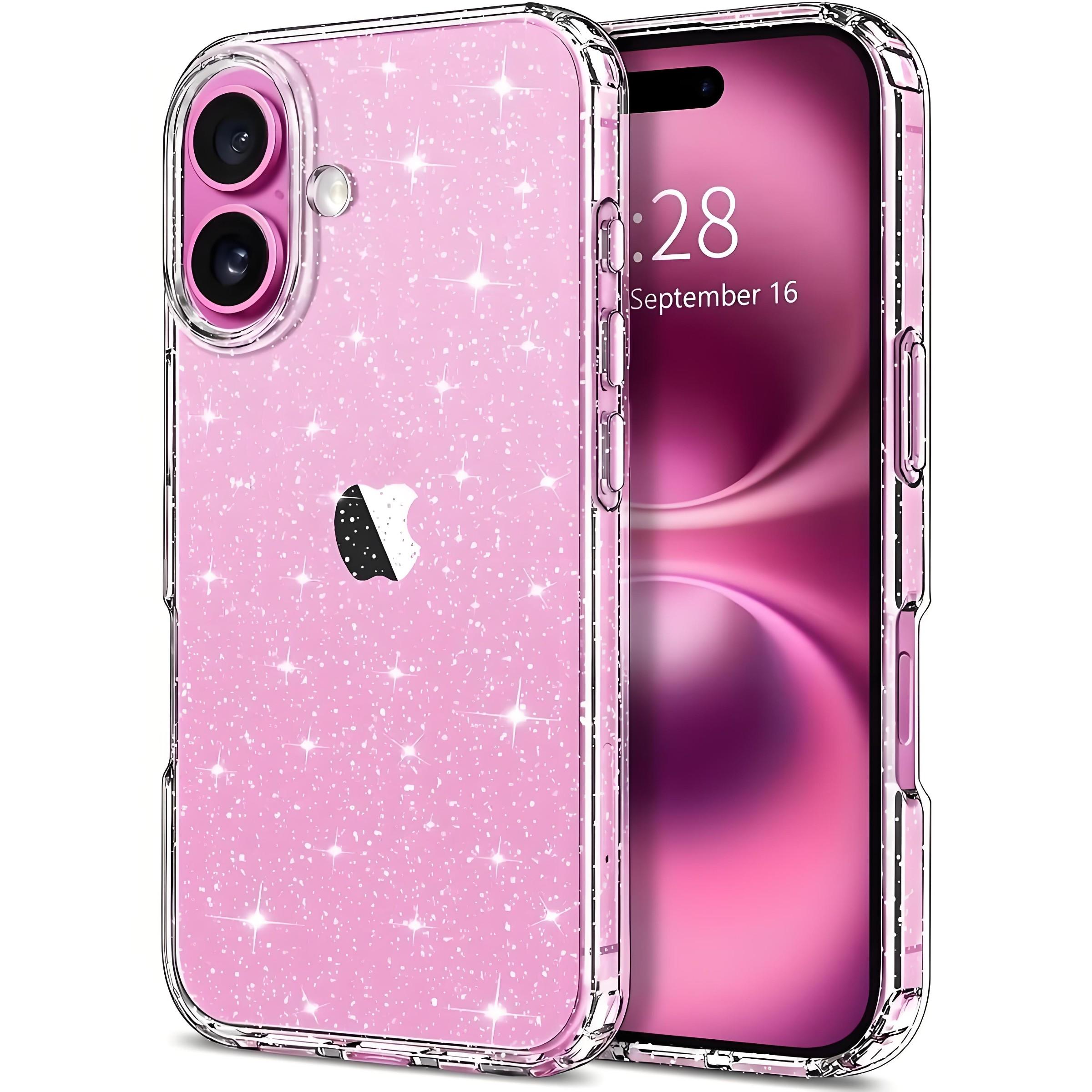 Transparent Glitter Phone Case for iPhone 17/16/15/14/13/12/11 Pro Max, High Aesthetic Multi-Color Protection Cover, Stylish and Durable