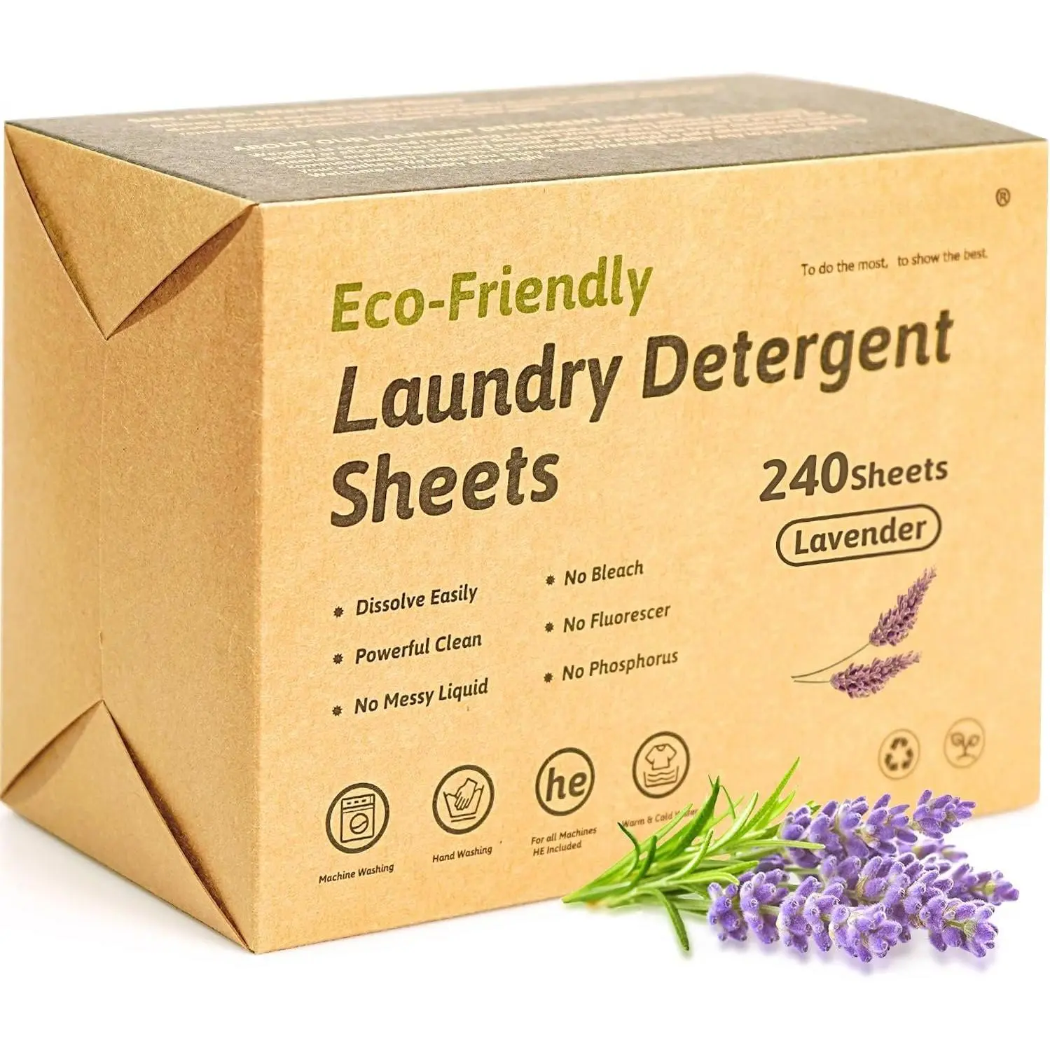 Laundry Detergent Sheets - 240 Plastic-Free,  Liquidless Washer Sheets for , Dorm, Travel, Camping (Lavender Scent)