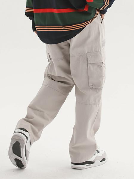Trendy Multi-Pocket Zipper Work Pants, American Vintage Straight Leg Cargo Pants, Street Style High-Street Casual Trousers