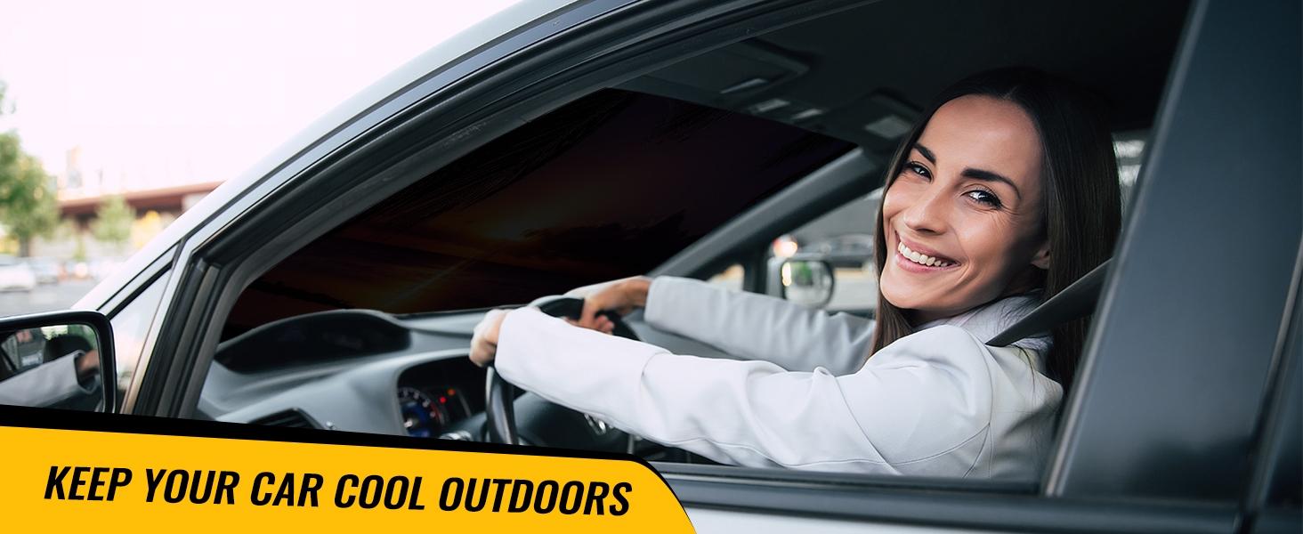 Mechanical Cartoon style Frown Eyes cool Sun Visor Car Windshield Sun Shade UV Block Heat Insulation Reflective Cover Keeps Interior Cool Protects Dashboard Foldable Easy Storage Universal Fit for Car SUV Truck Summer Must-Have