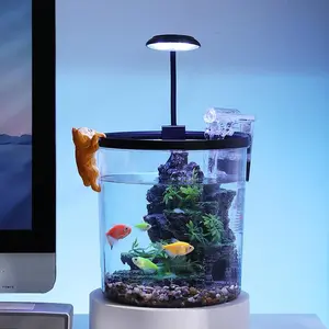 Garvee 2.5 Gallon Small Fish Tank Kit with LED Light and Oxygen Generator, Ideal Starter Aquarium for Betta Fish, Goldfish, and Other Small Fish