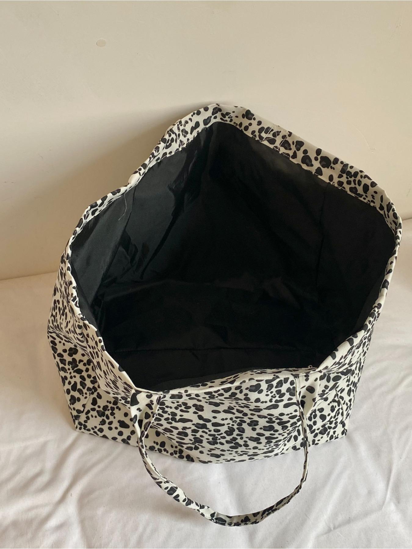 New Arrival Women Fashionable Casual Lazy Style Leopard Floral Large Versatile Slouchy Tote Bag Relaxed Ruched Shoulder Bag Big Capacity Suitable For Short Trip Shopping Dating Daily Wear Totes Bag