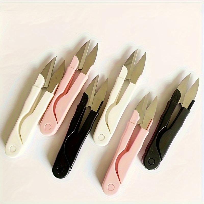 A Set of Scissors with Protective Cover, Comfortable ABS Handle and Sharp Blades Suitable for Sewing, Embroidery, Crafts and Office Tasks - White, Sewing Tools