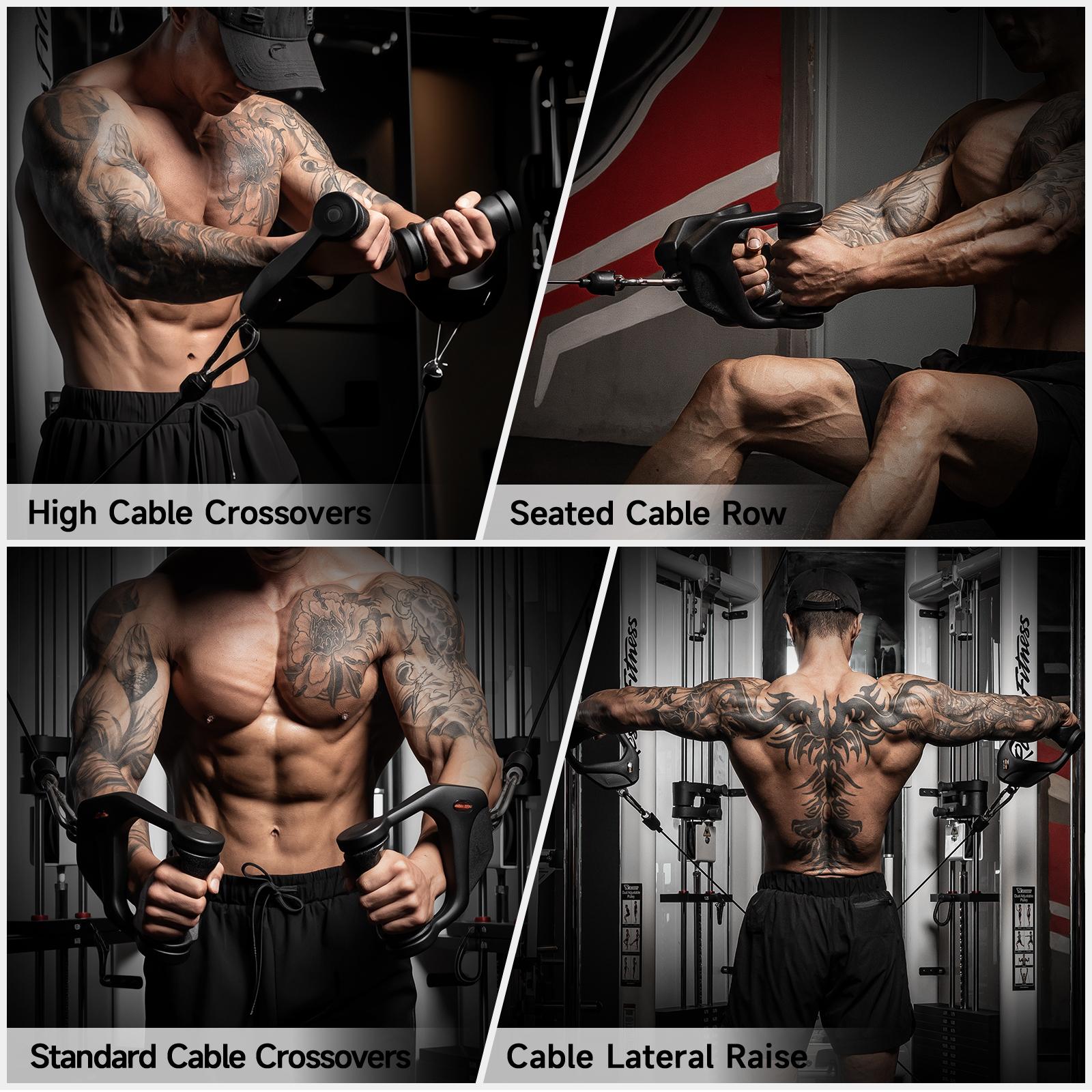 Ergonomic Non-Slip D Handle Cable Attachment, Lat Pulldown Handles, Gym Equipment Accessories, Fits Multiple Exercises, Secure Grip Design