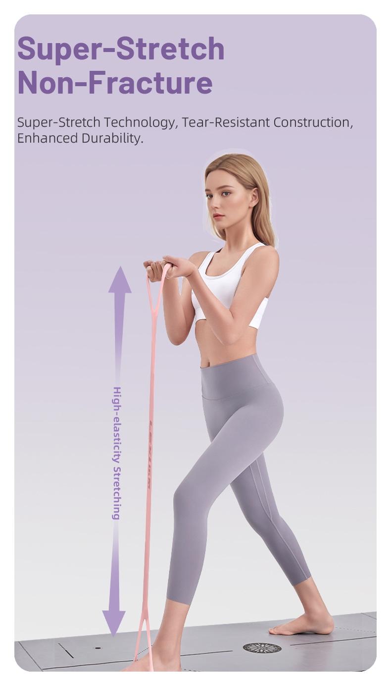 L2 Resistance Bands Figure 8 Exercise Bands for Women Silicone Material Expander Band Back toning Arms Chest Home Gym Yoga Equipment Quick Workout for Muscle Toning Physical Therapy Stretching Gear