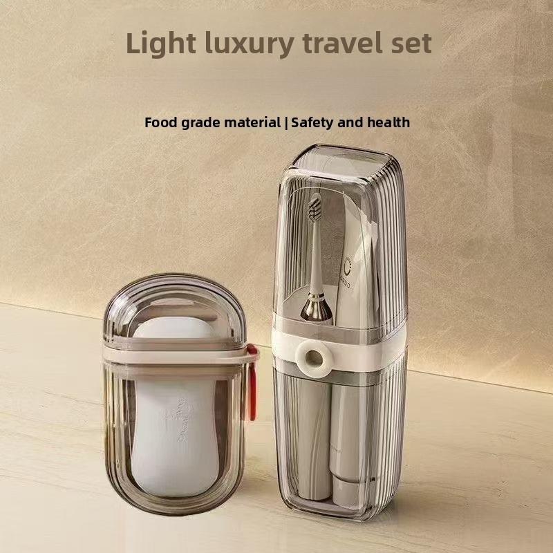 Portable Travel Soap Box & Mouth Cup Set Draining Soap Holder Toothbrush Cup Couple Wash Cup Toothpaste Storage Organizer Travel Toiletry Kit