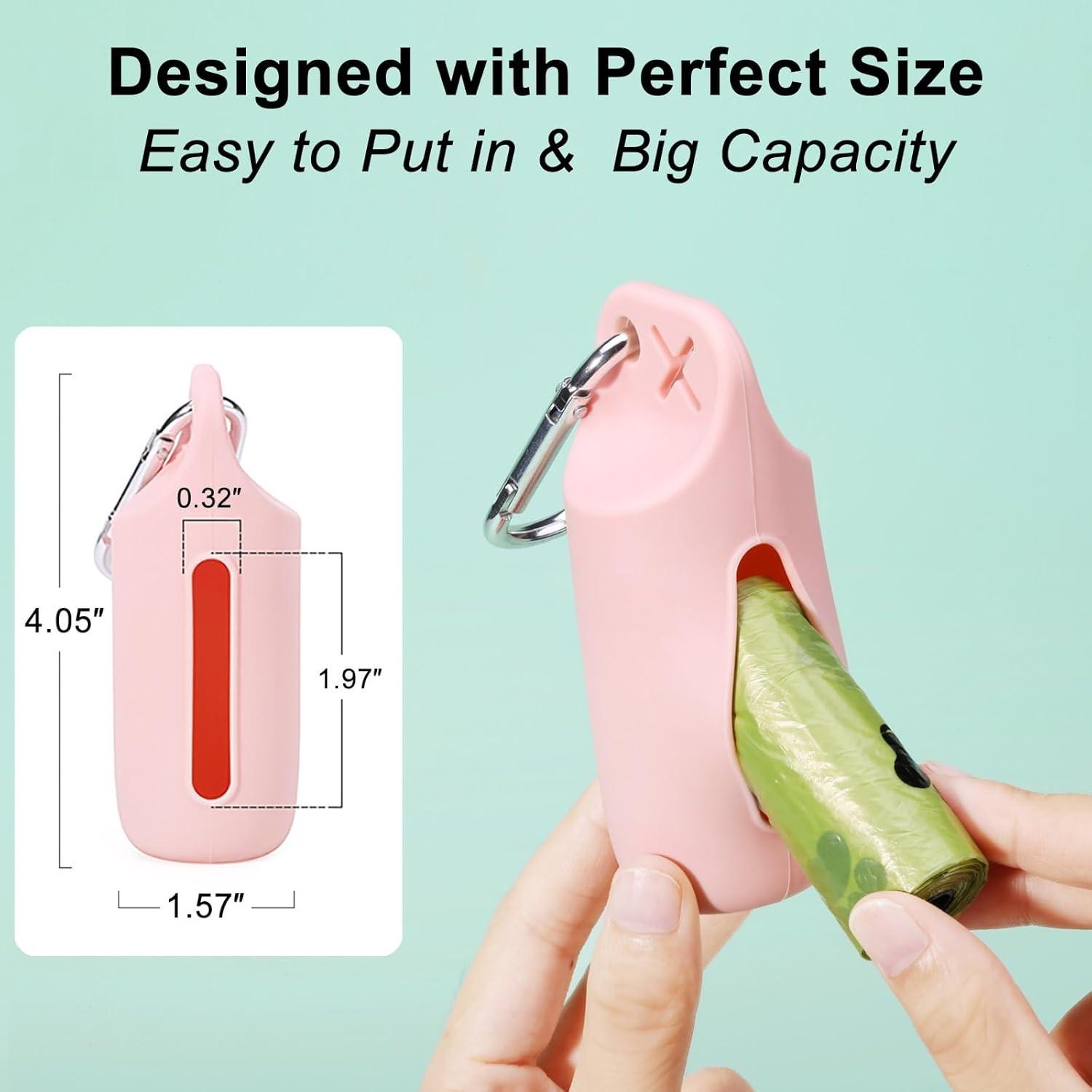 2-In-1 Soft Silicone Pet Waste Bag Portable Storage Box, Dog Poop Bag Holder for Outdoor Walks, Convenient No-Handle Design