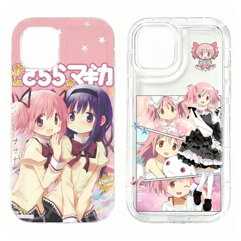 Anime Puella Magi Madoka Magica Cute Phone Cases For iPhone 18 Promax 17 16 15 14 13 12 11 Pro Plus Air Transparent Thicker Wider Airbag Tpu Cover Casing Gift For Christmas Halloween Birthday