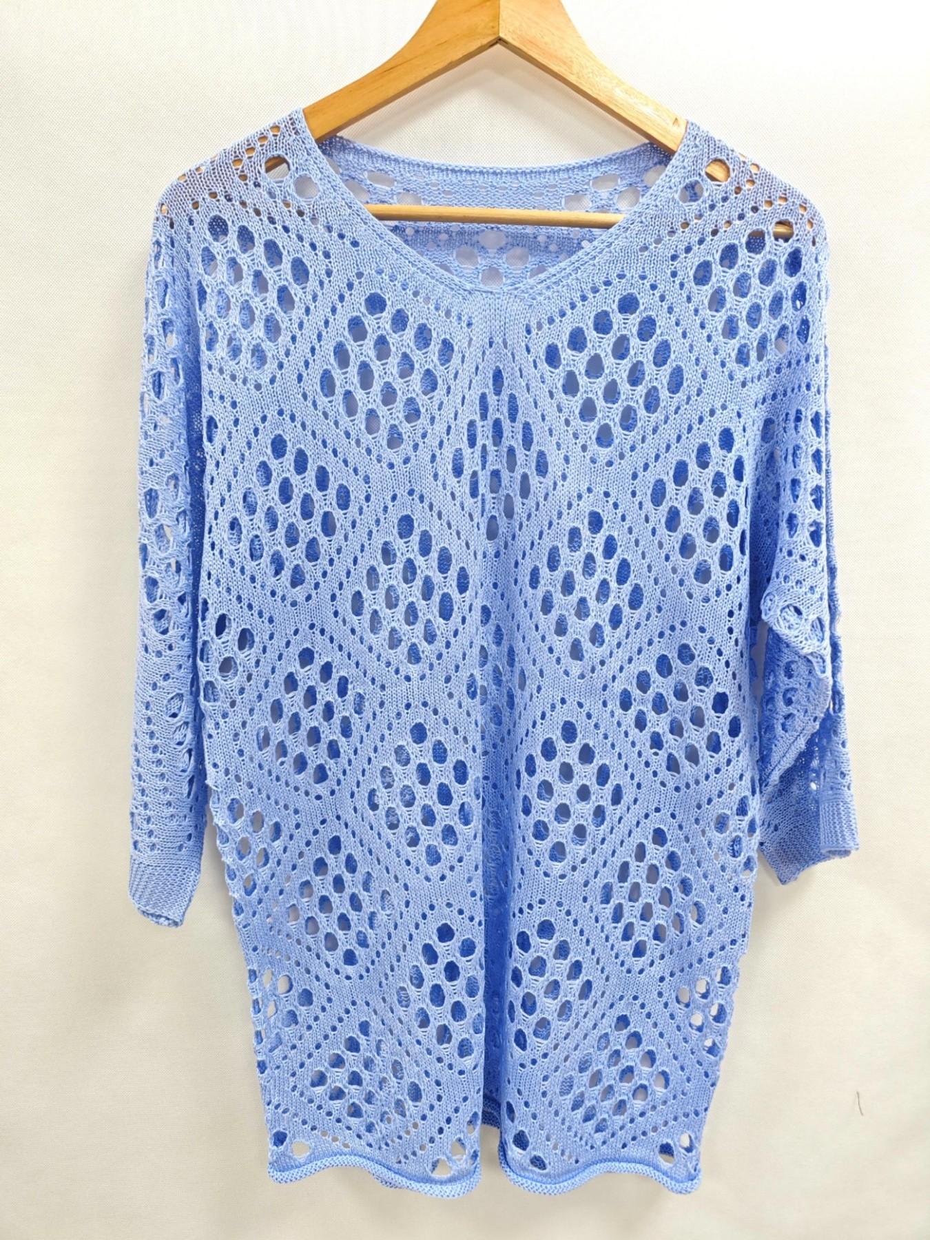 Women's V Neck Batwing Sleeve Crochet Hoodie Tops, Lightweight Hollow Out Design, Perfect for Summer Vacation, Casual Loose Fit